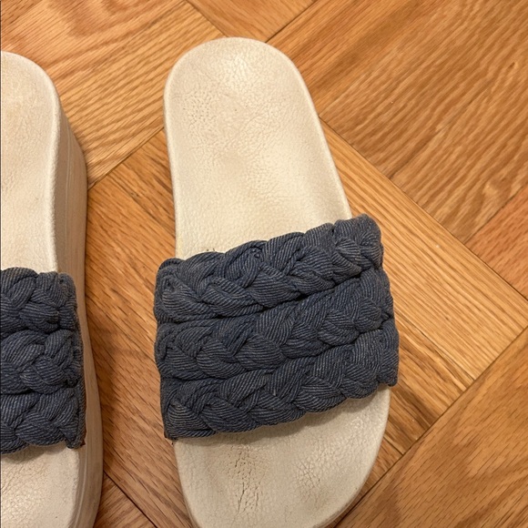 Robert Clergerie Braided Slide Sandals - Cream and Black - Picture 4 of 16